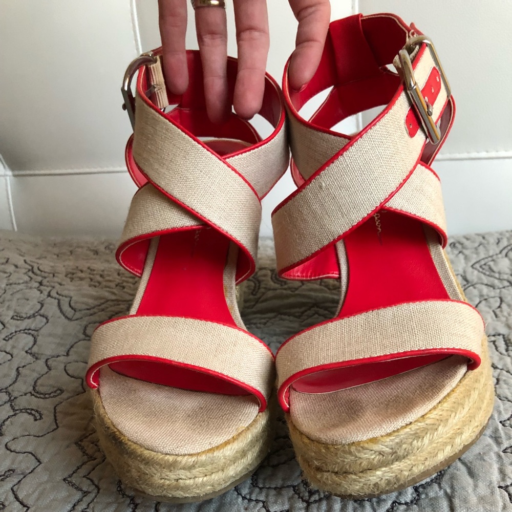 Jessica Simpson coral espadrilles